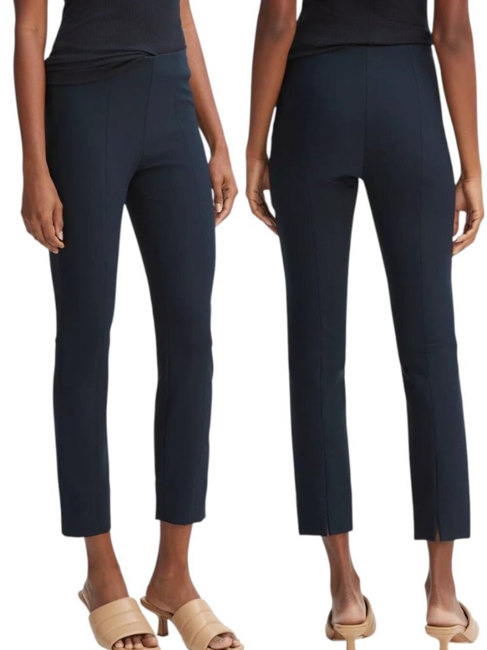Vince Black Bobbi High-Rise Stitch-Seam Ponte Pant Legging Women's Size M